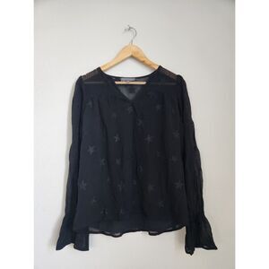Michael Stars Star-Pattern Sheer Blouse‎ | Size XS